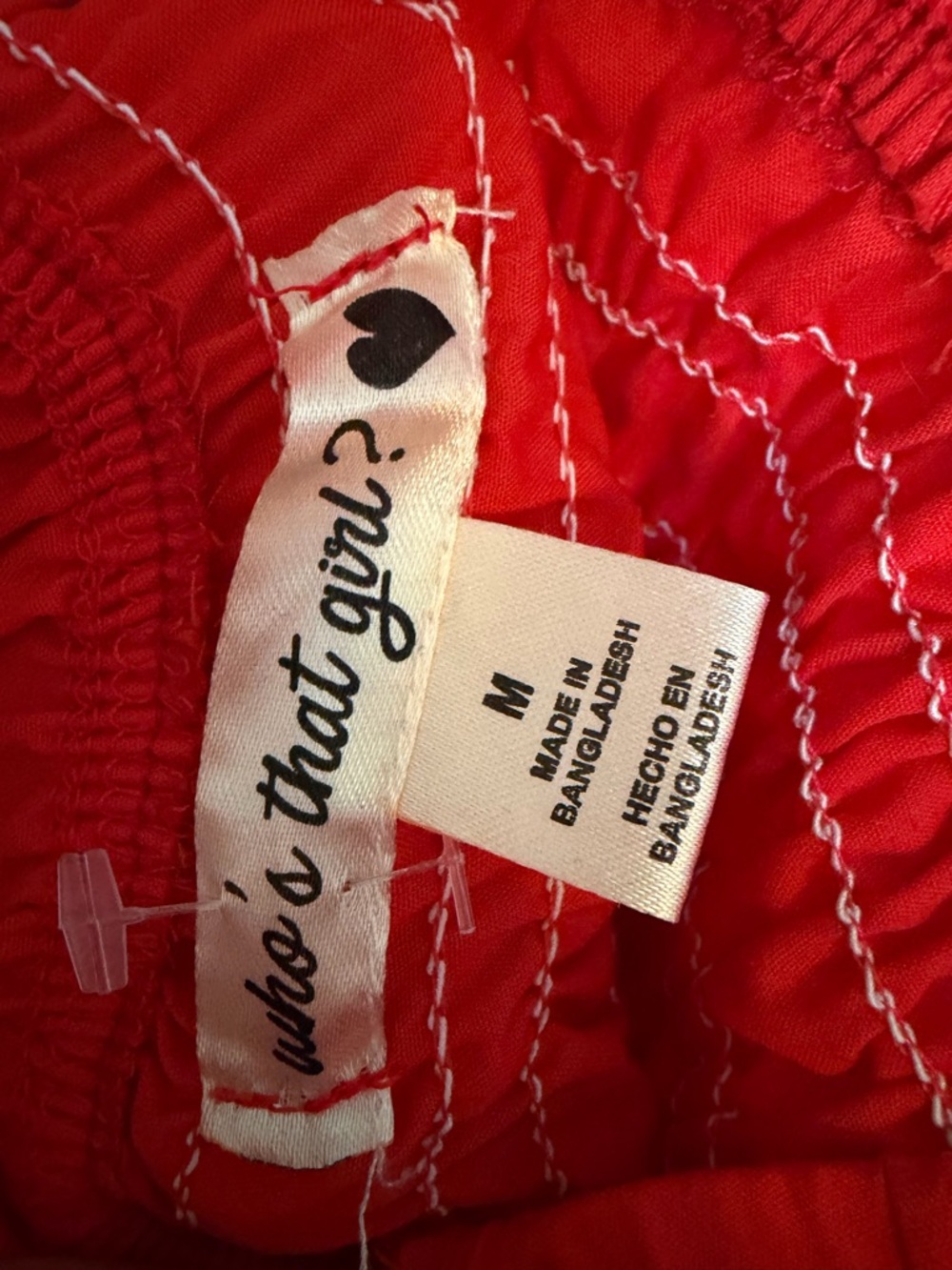 Red Smocked Ruffle Strap Tank Top - Picture 4 of 4